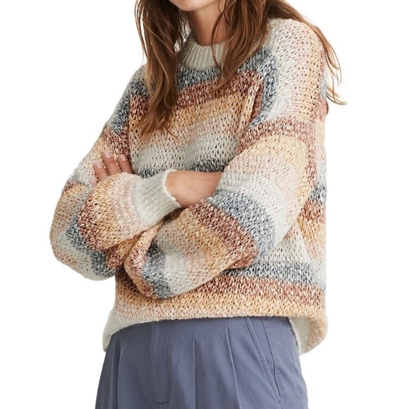 Madewell Sweaters - Madewell Rainbow Stripe Crewneck Sweater XXS